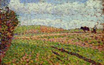  eragny Oil Painting - working at eragny Camille Pissarro